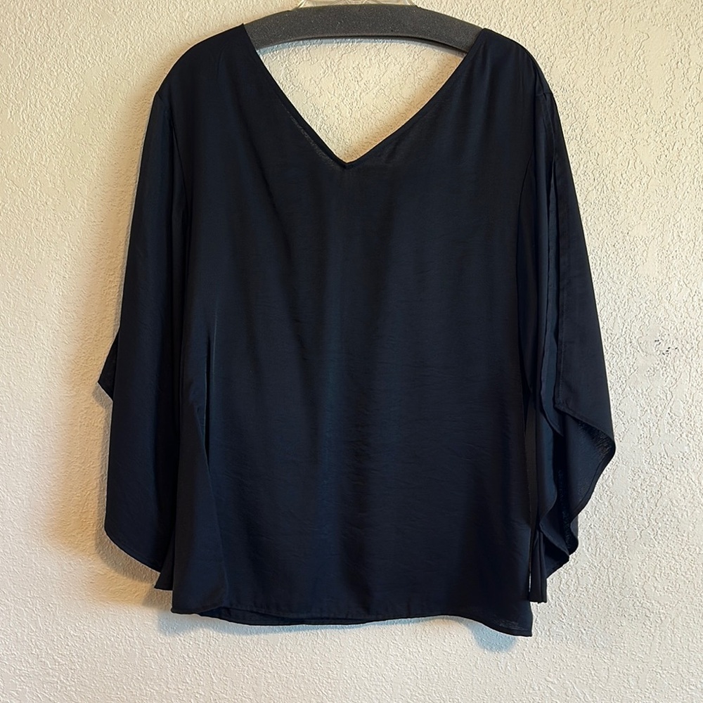 Black Split Sleeve Blouse-Size Large